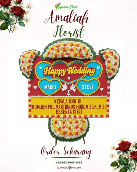 Papan Bunga Pernikahan Gedung Jaya